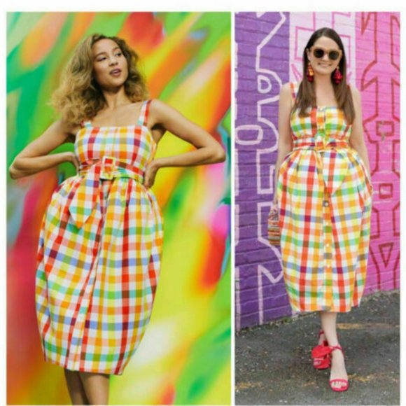 Christopher John Rogers Dresses & Skirts - Christopher John Rogers X Target Plaid Rainbow Dress